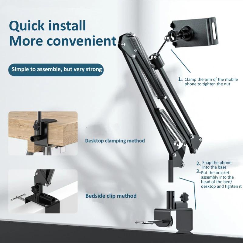 Mobile/Tablet Microphone 35 Stand for Video Chat, Binge Watching, Desktop, Bedside, and Live Streaming.