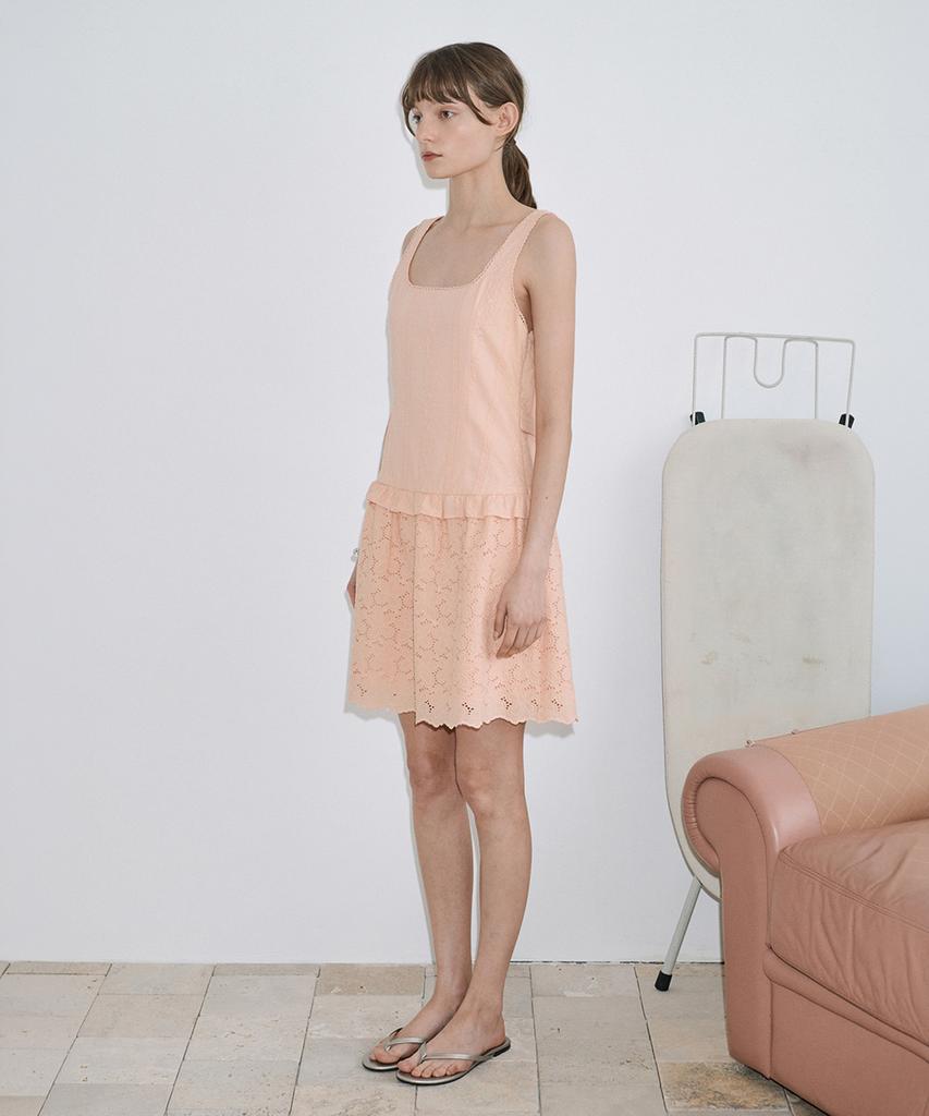 Sinun Punching Lace One-Piece (Apricot)