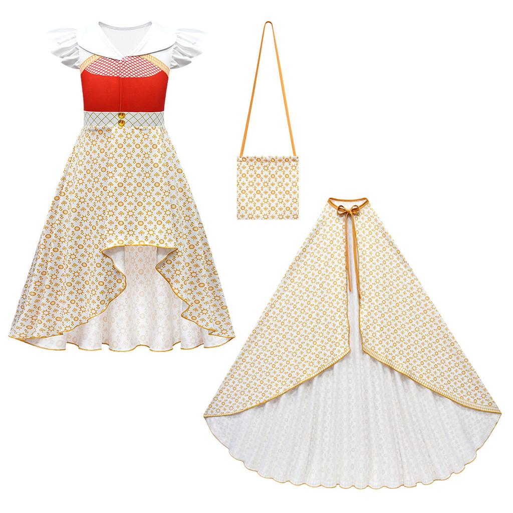 

Детский костюм для девочек с принтом зомби и вампиров, платье, плащ, сумка, набор, костюмы для косплея на Хэллоуин 150cm