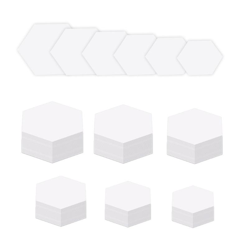 600Pcs Hexagon Paper Piecing Paper for Patchwork Quilting, 6 Different Size Paper Piecing Shape Quilting Templates 1