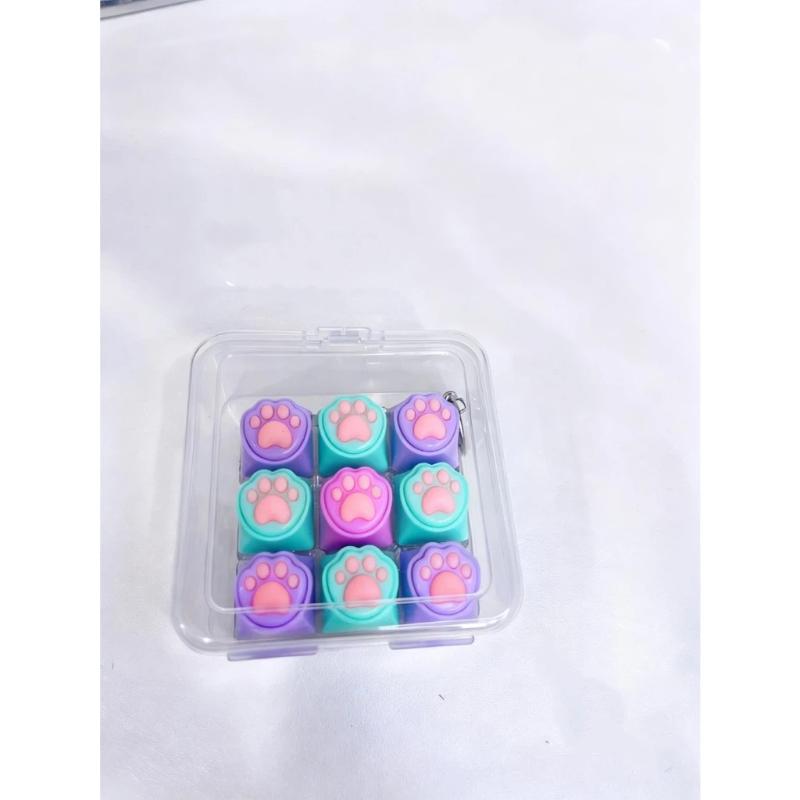 Keycap Keychain Stress Relief Fidget Toy Mini Portable Press Sensory Pendant for Backpacks Kids Students Daily Use