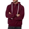 Men's Casual Hooded Sweatshirt Loose Fit Pullover Half Zip Patchwork Design Long Sleeve Pullover for Autumn Winter