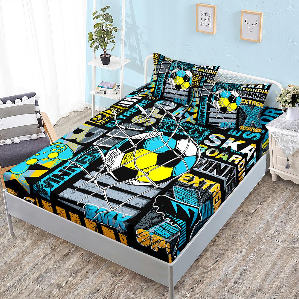 Three-Piece Mattress, Mattress Cover, Football Sports Mattress Protective Cover.