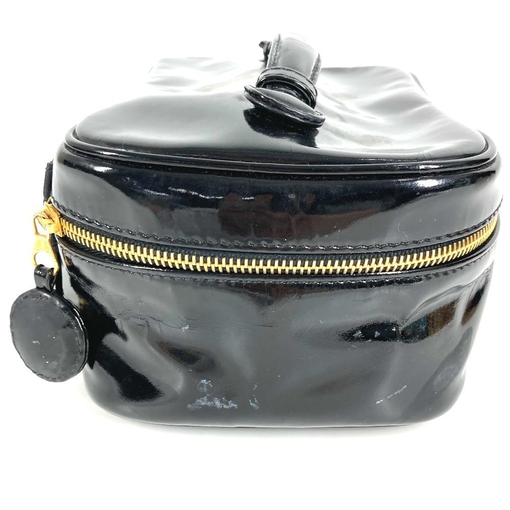 CHANEL Monogram Vanity bag CC CC Mark logo Bag Hand Bag Hand Bag enamel Black