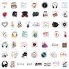 100 Cross-Border Music Cartoon Graffiti Stickers for Suitcases & Guitars - Waterproof & Trendy