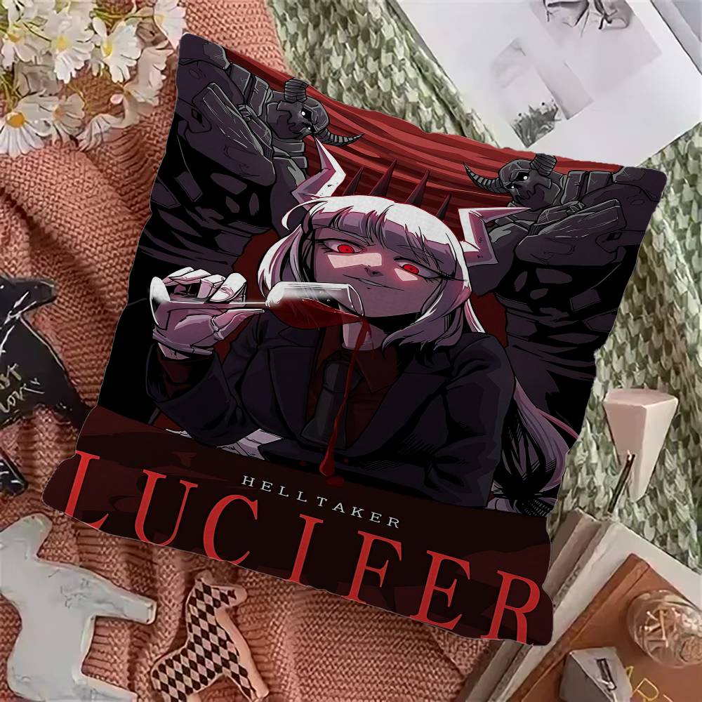 Helltaker Anime Office Cushion Pillowcase Car Cushion Cover45X45CM Lumbar Pillowcase Sofa Pillowcover