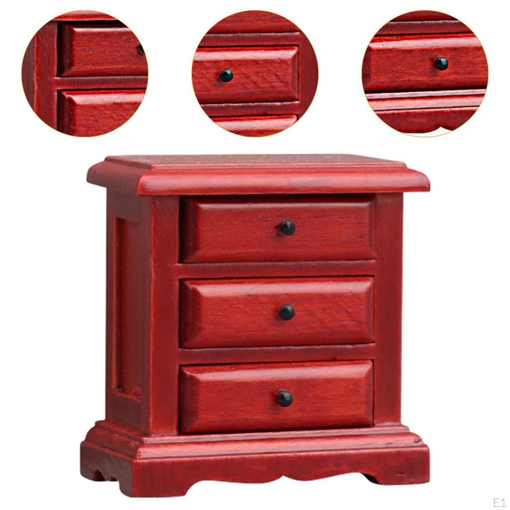 1:12 Dollhouse Wooden NightStand Bedroom Furniture Mini Bedside Table