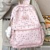 Schoolbag Korean Version Ins High Value Fresh and Sweet Star Backpack Female Junior High School Students Lightweight Large Capacity Class Backpack