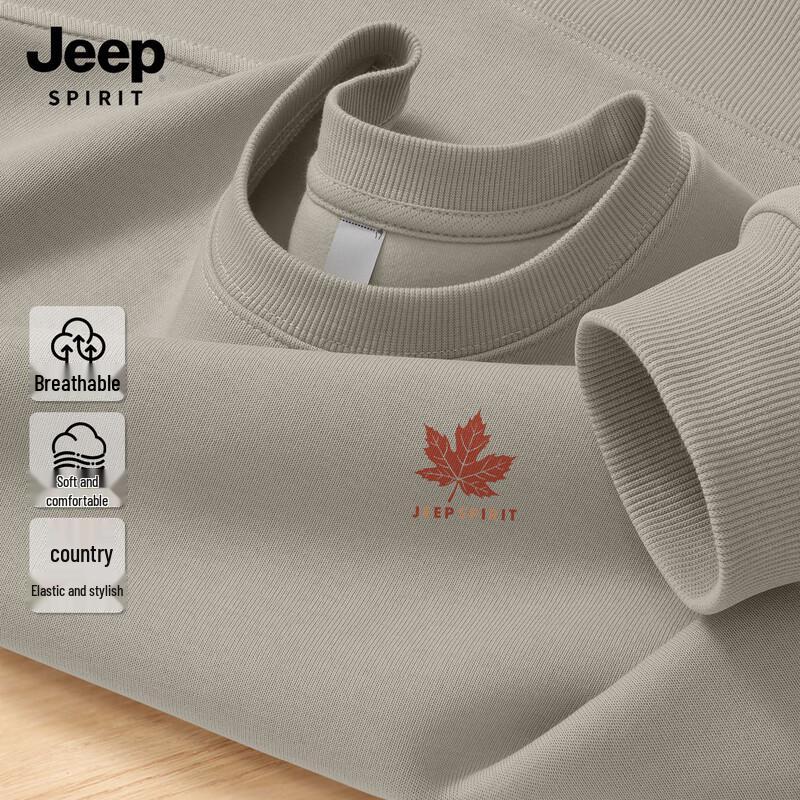 JEEP SPIRIT Men s Round Neck Pullover Sweatshirt 3XL