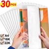 10/30 Stück A4/16K/22K Transparente Buchhülle Selbstklebender Verschluss Schüler Wasserdichtes Notizbuch PVC Schutzhülle Wrap