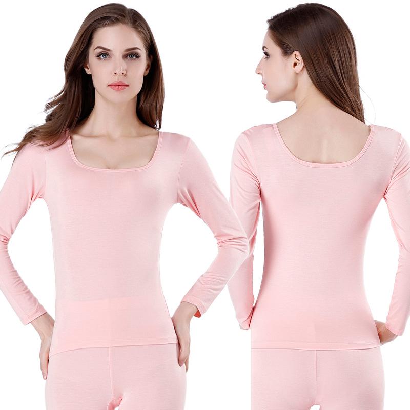 Women's Autumn Cotton Slim Fit Base Layer Set - Top and Pants