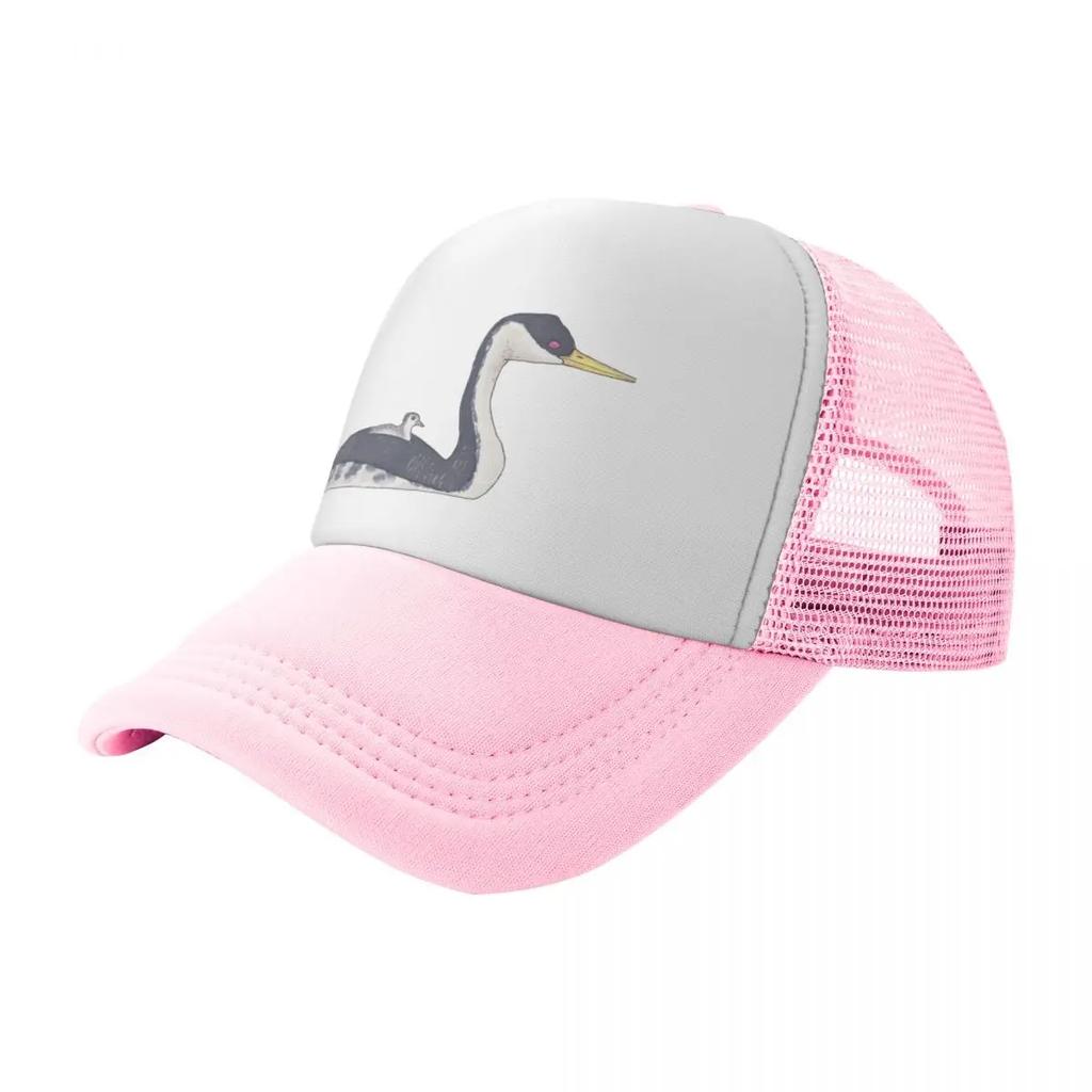 Western Grebe watercolor bird art Baseball Cap F cute tea Hat Mens Caps Womens