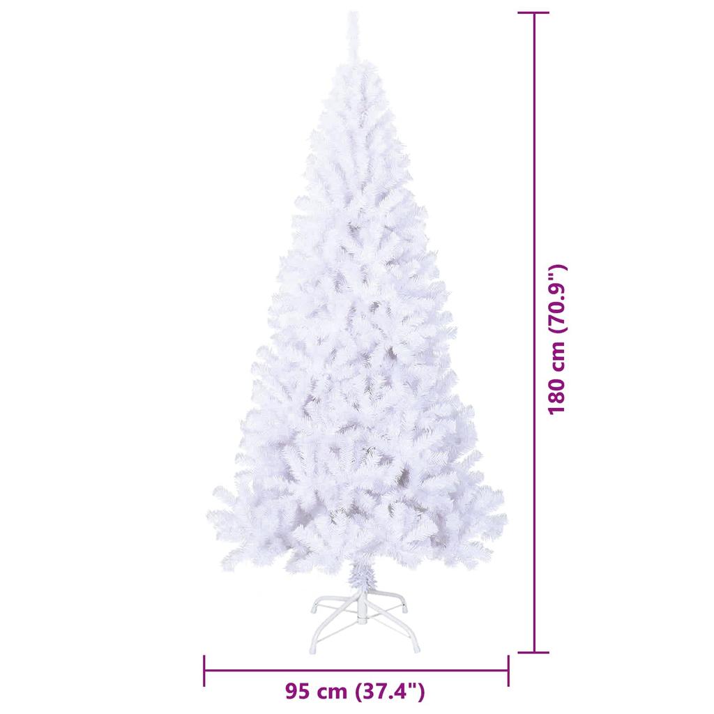 Artificial Christmas Tree White 180 cm PVC and Steel