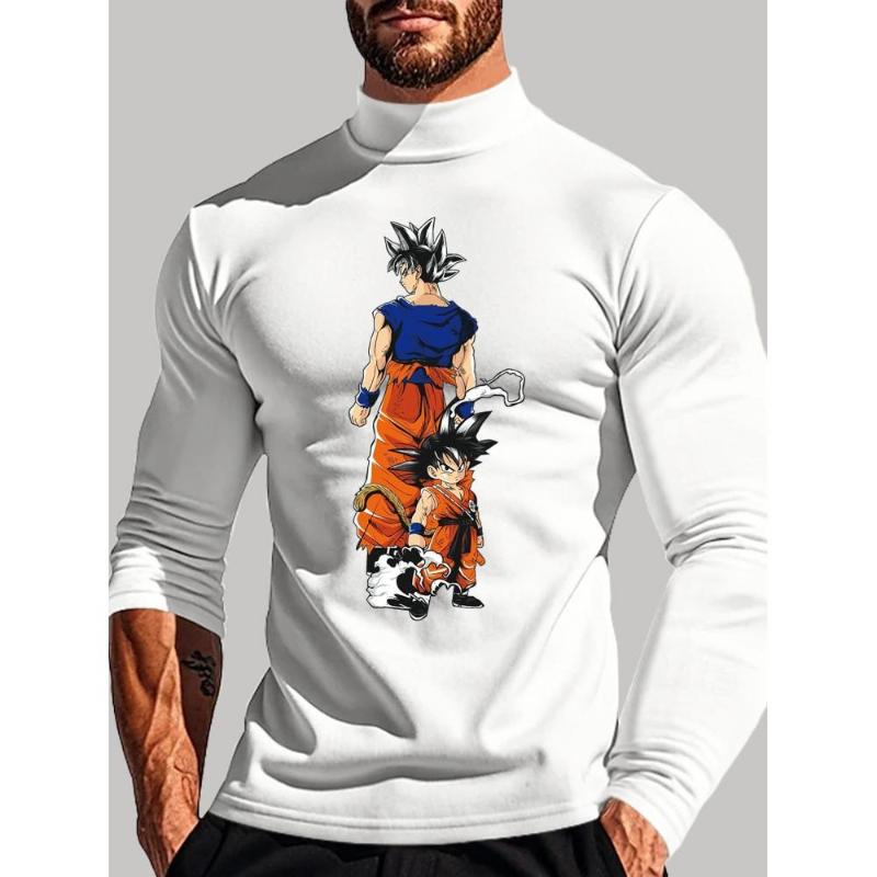 

Dragon Balls Men s Oversized Long Sleeve T-Shirt, Tie-Dye Print, Soft Polyester, Streetwear Casual Style XXL