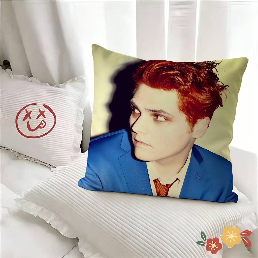 Rock Band My CChemical Romance MCR Ggerard Way Pillow Case Fashion Square Pillowcase Bedroom Sofa Room Ins Decoration Leisure
