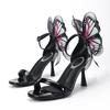Fashion Shoes for Women Fad High Heels Three-dimensional Big Butterfly Stiletto High Heel Sandal Sexy High Quality Designer Womens Shoes