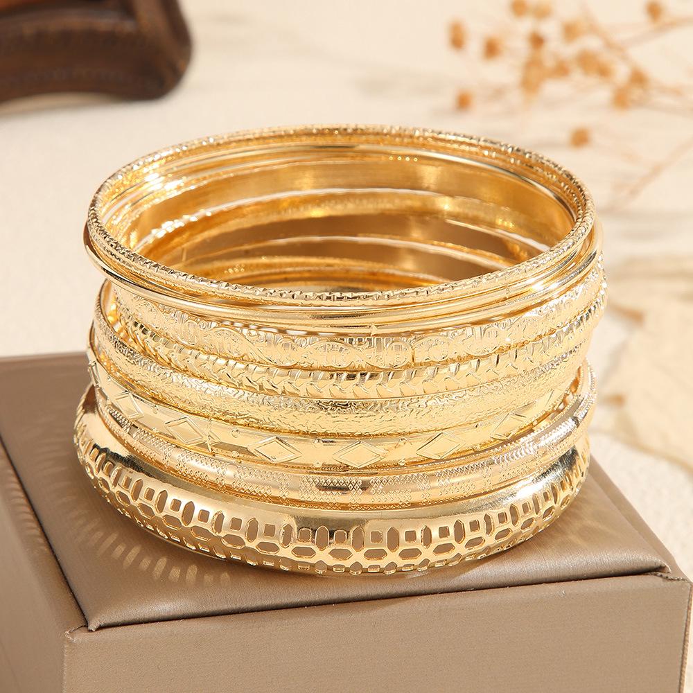 Bohemian Ethnic Gold-Plated Bracelet Set - Ancient Western Style Jewelry