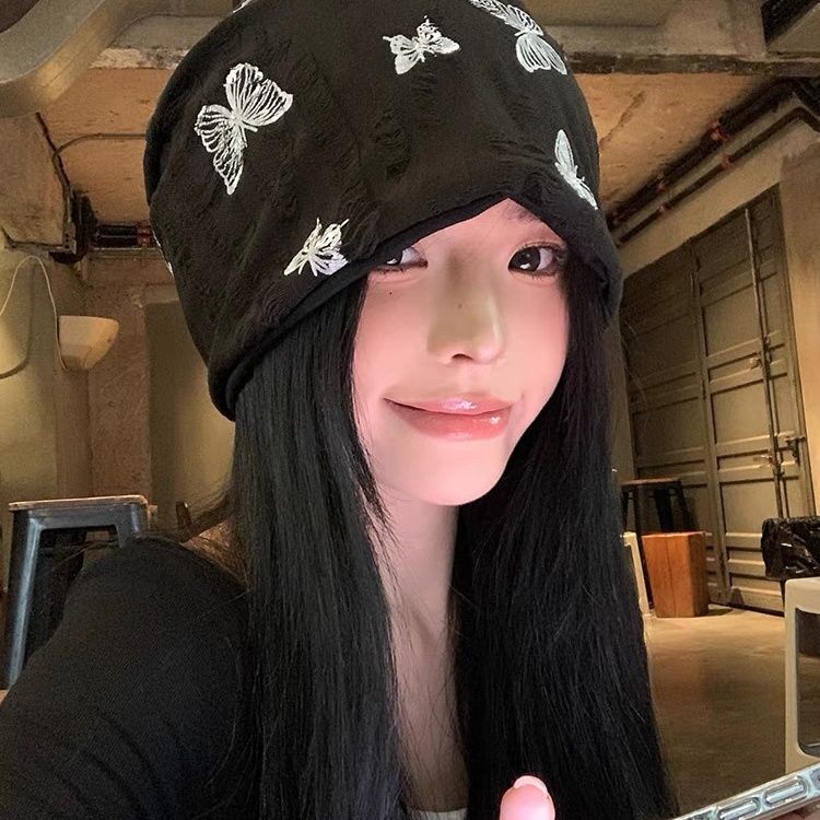 Japanese Hat Butterfly Baotou Niche Female Versatile Casual Embroidery Big Head Korean Version Instagram Pile