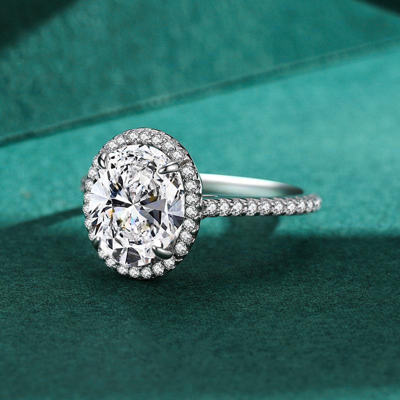 Tancise Classic 925 Sterling Silver  Zircon Ring Ladies Jewelry Wedding Promise Party Gift