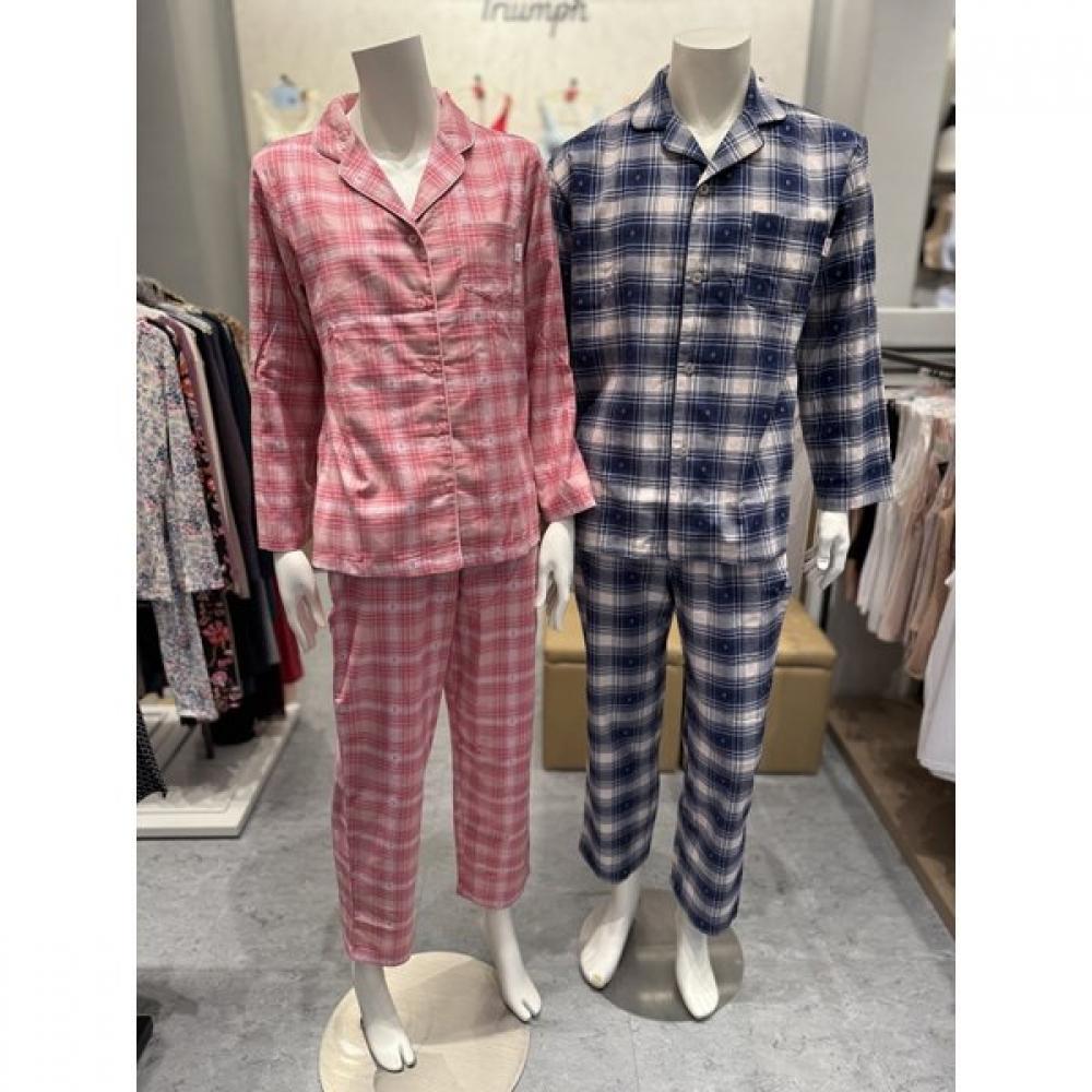 

Triumph 100 Cotton Checked Unisex Pajama Set Tempj712 105/95