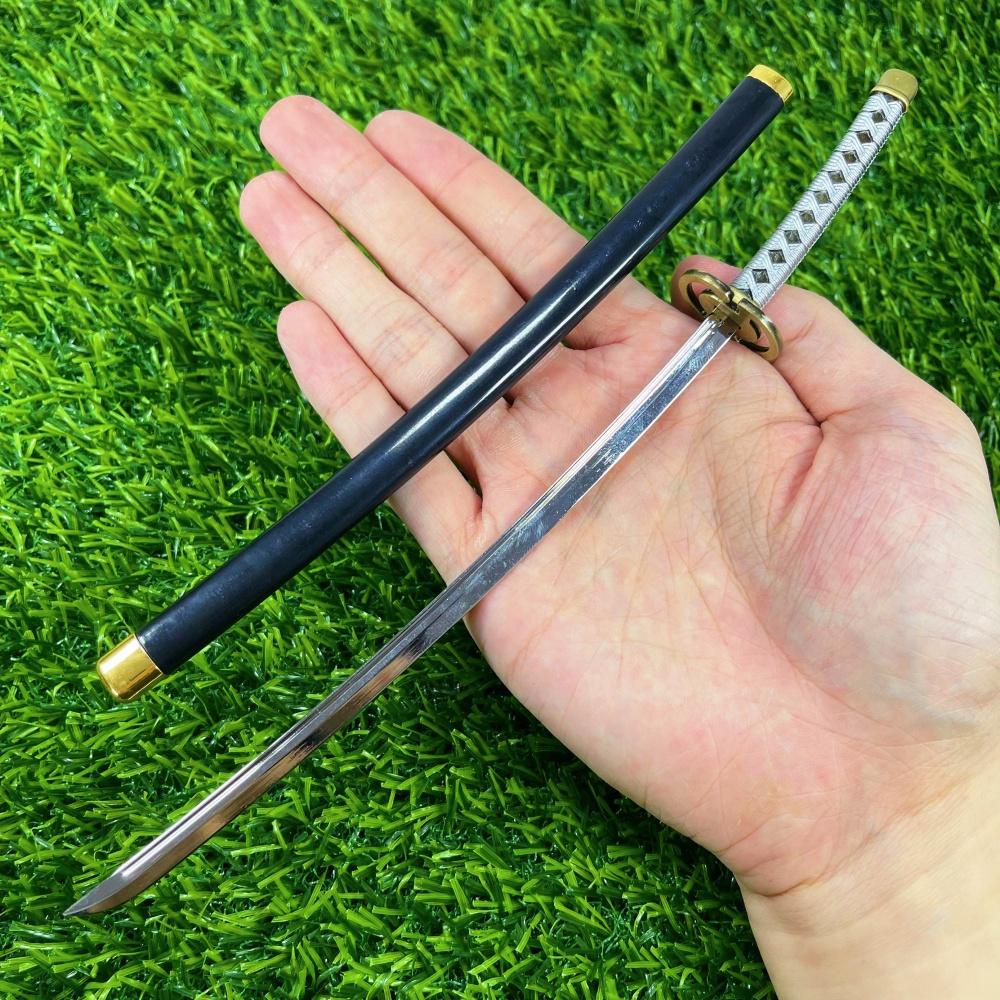 10inch Ichimaru Gin Katana Anime Bleach Real Size Japanese Katana Original Samurai Sabre Sword Metal Ninja Knife Blade Toy Gift