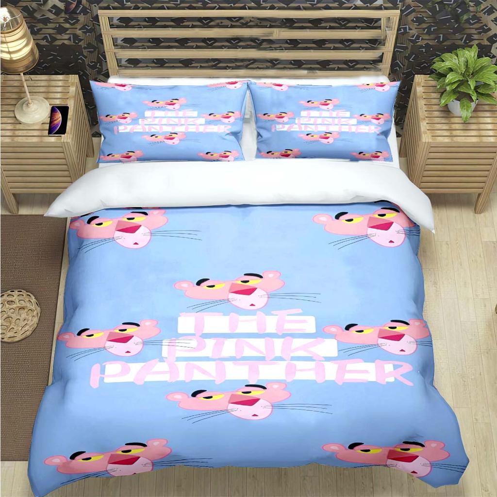 Comforter Crayon Pinkpanther Print Bedding Sets Bed Supplies Set Comforter Set Teens Girls Cartoon Twin Single Kid Gift