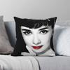 Audrey Hepburn Usta Kwadratowa Poszewka na Poduszkę Poliester Len Aksamit Nadrukowana Zamek Dekoracja Poszewka na Poduszkę Pokrowiec na Poduszkę Sofa 45x45
