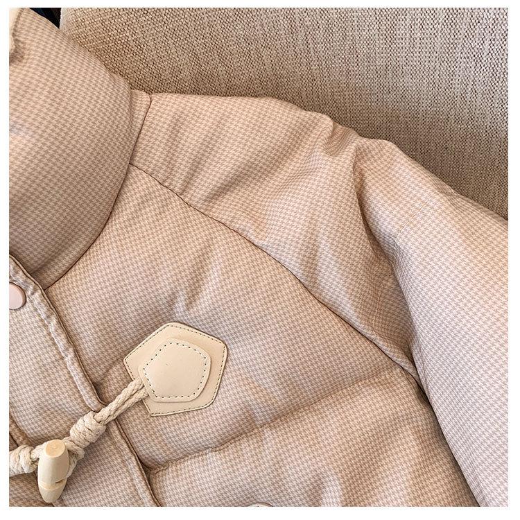 Women Jacket Cow Horn Buckle Bread Clothing Winter Thickened Warm Cotton Women Short Loose Cotton Comfortable and Youthful Women Outerwears Coats