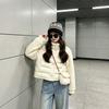 Design sense knitted sleeves splicing down cotton-padded clothes women's winter small people thickened warm bread clothes cotton-padded jacket
