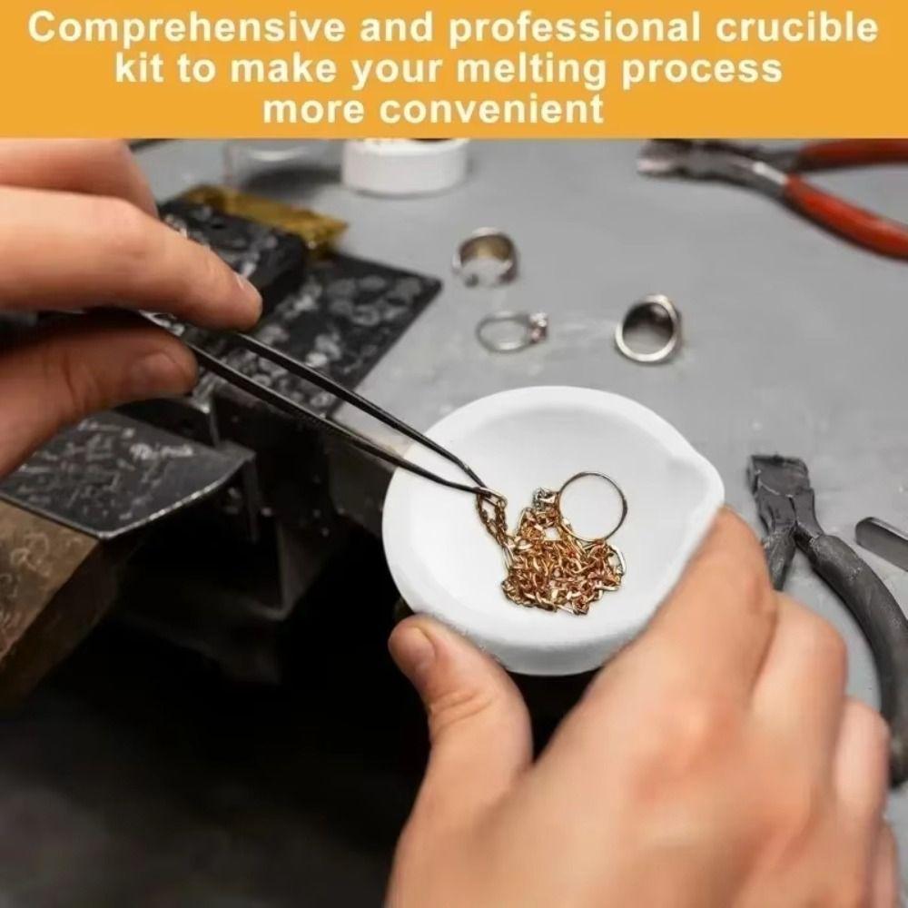 Heat-resistant Quartz Crucible with Spout Jewelry Casting Tools Furnace Tools  Platinum Refining