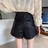 High-Waisted PU Leather A-Line Shorts for Women - 2023 Fashionable Autumn/Winter Zipper Design, Korean Style Boot Shorts