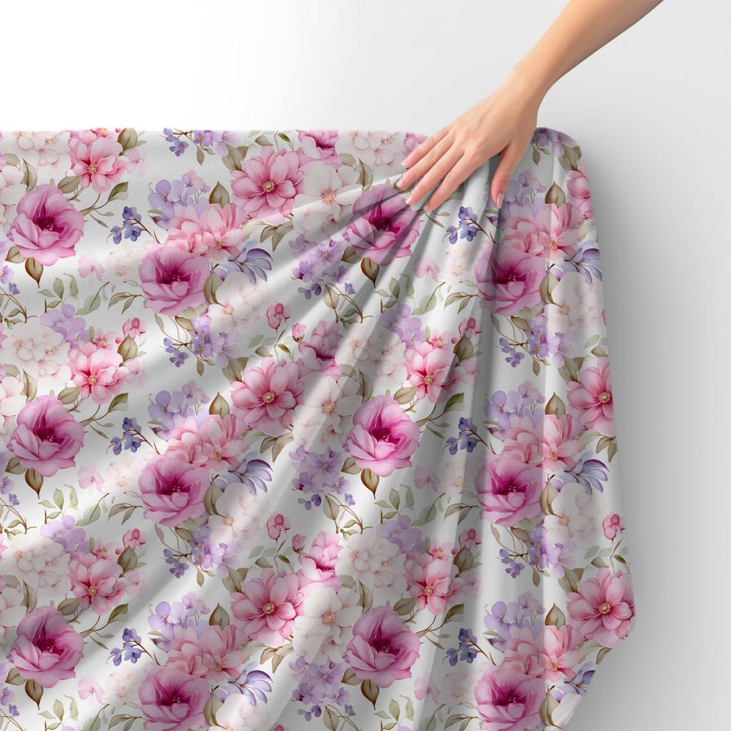 Royal Samt Stoff Polyester Zum Nähen - Motiv Blumen - Rdx2787