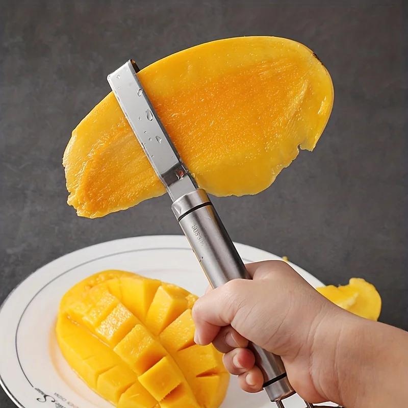 1pc, Mango Slicer, Mango Seed Separator For Restaurant, Mango Peeler, Mango Core Remover, Stainless Steel Blade Remover
