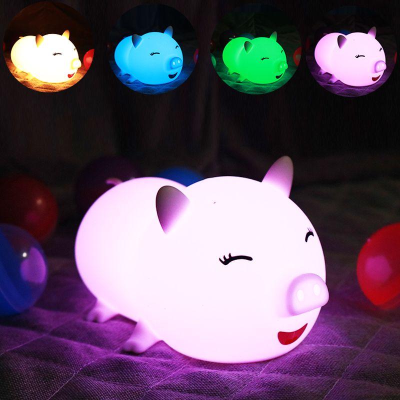 Cute Axolotl Triceratops Night Light Dimmable Nursery Nightlight Kawaii Lamp Soft Silicone Rechargeable For Kid Room Decor Gift