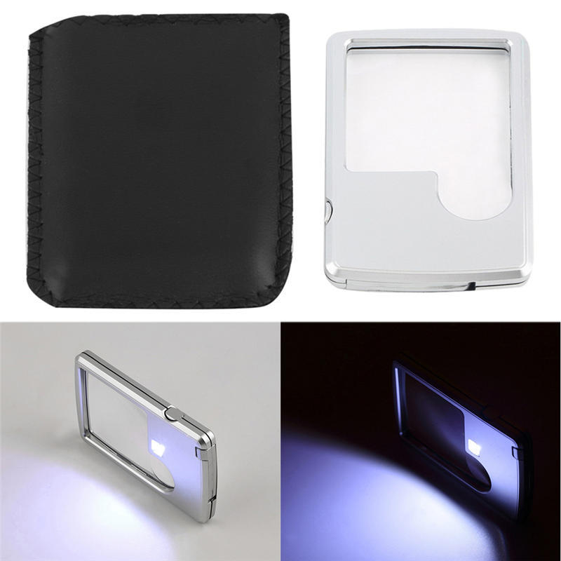 3X 6X LED Světlo Zvětšovací lupa na šperky Lupa Karta Objektiv Zvětšovací sklo