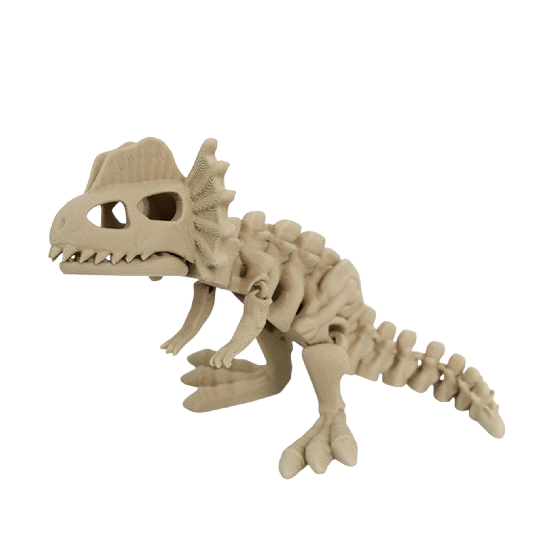 3D Printed Movable Triceratops Skeleton Decoration Craft Bone Color