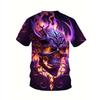 Men's 3D Skull Print T-Shirt | Oversized Short Sleeve | Lightweight Polyester | Round Neckline | Casual Wear | Gothic Fashion