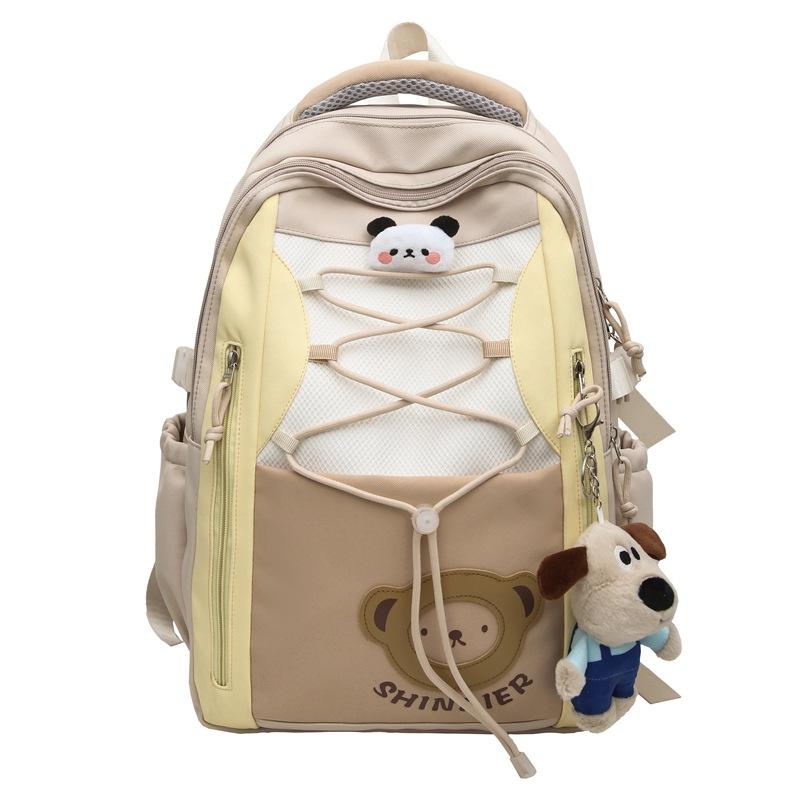 Contrast Color Backpack Junior High School Student Schoolbag Lightweight Large Capacity Backpack