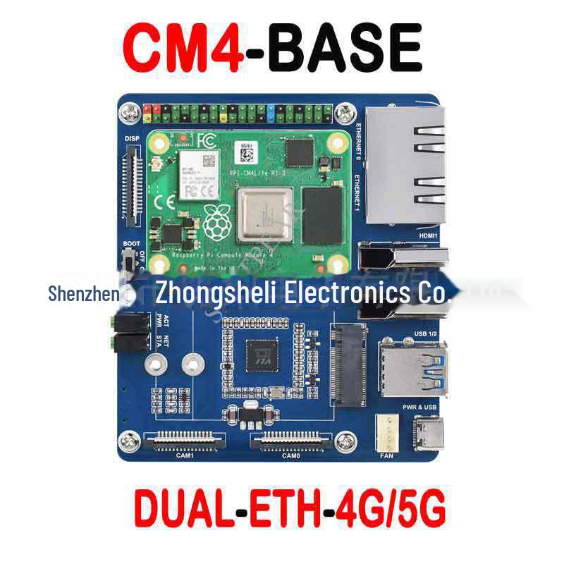 

Raspberry Pi CM4 Baseboard with USB 3.0, Dual Gigabit Ethernet, and 5G/4G Expansion. Waveshare