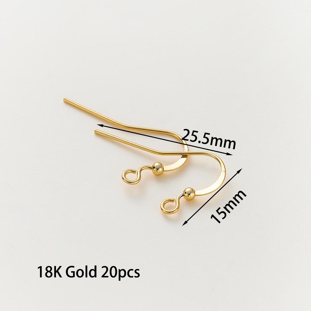 20 Stück/Los 6 Stile 14K 18K Vergoldete Ohrhaken mit Ohrbügel Ohrhaken Ohrringverschlüsse Zubehör für DIY Schmuckherstellung
