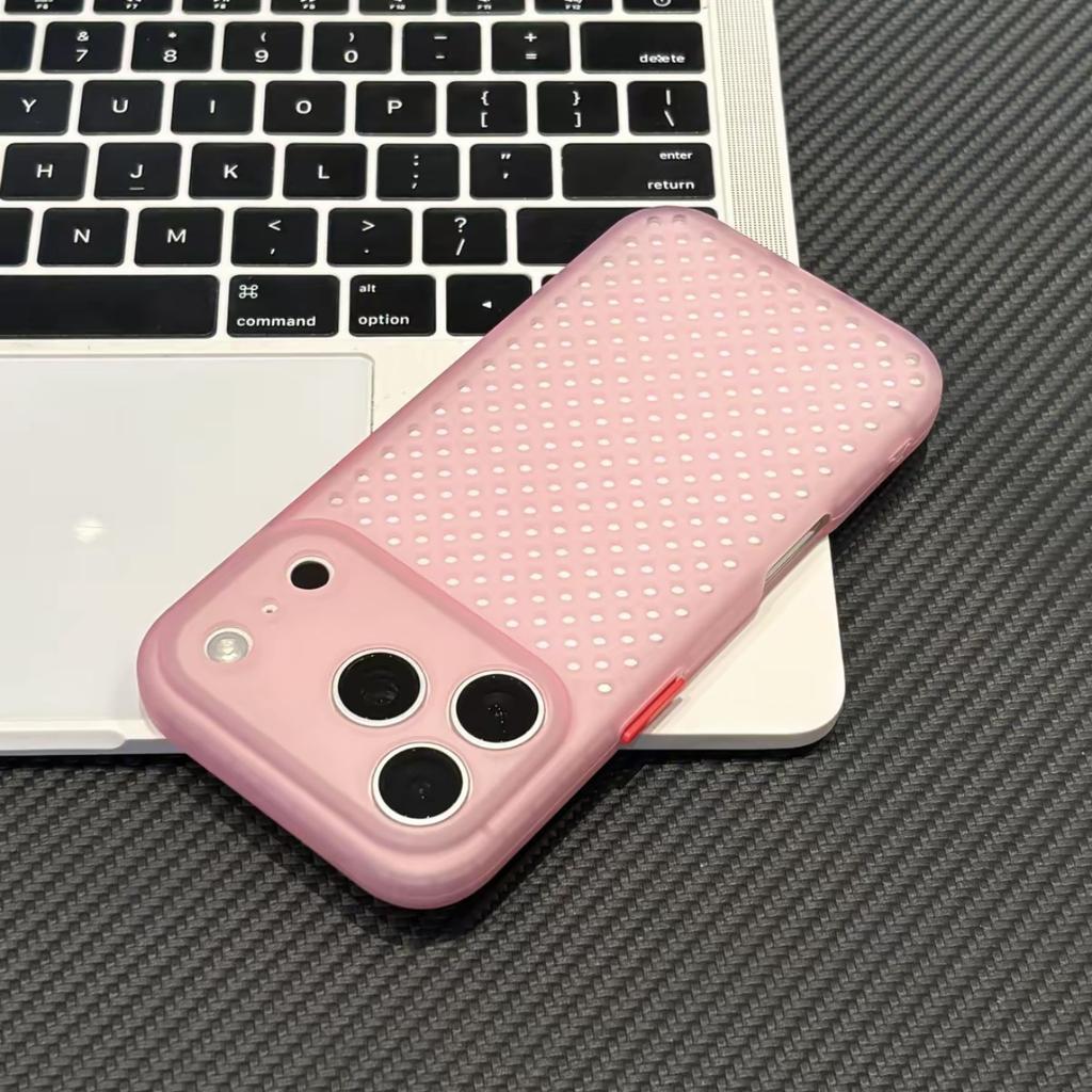 Ins Honeycomb Heat Dissipation Mesh Shell Is Suitable for Apple 17Pro Transparent Mobile Phone Case iPhone16/15/14 Matte 13