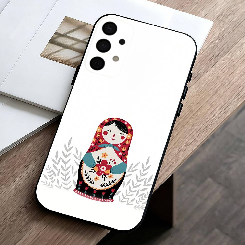 R-Russian Art M-Matryoshka Phone Case For Samsung Galaxy A73,A72,A71,A70,A53,A52,A51,Others Soft Black Cover