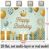 Golden Crown Birthday Banner, Fiber Background Cloth Wall Decor for Party