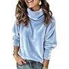 Herfst Winter Hoge Hals Fleece Sweatshirt Dames Los Effen Kleur Fleece Gevoerd Top Mode Veelzijdig Casual Pullover Warm Vest