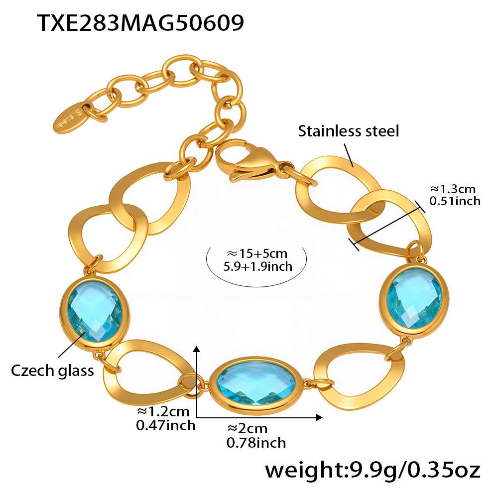 Qiong Yao Irregular Round Glass Stone Bracelet - Exquisite Women s Jewelry Accessory
