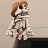 Fishing Cartoon Frog Figurine Resin Fishing Crocodile Panda Skeleton Statue Sculpture Outdoor Garden Pond Fish Tank Decoration Ornament