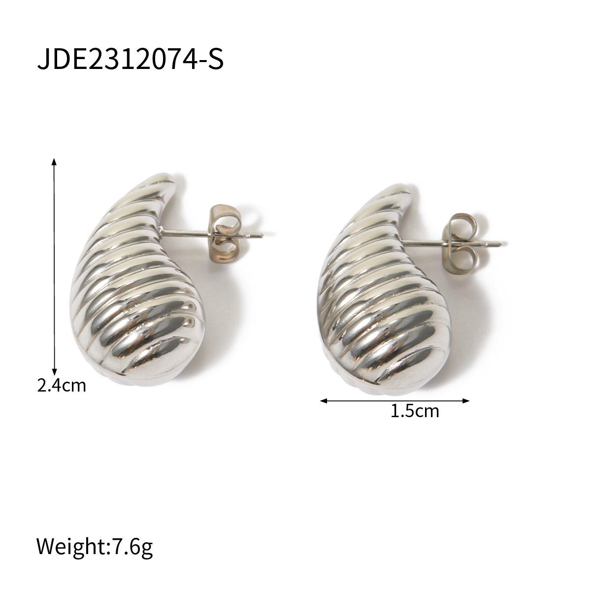 

2024 Trendy Water Drop Earrings: Titanium Steel with 18K Gold Finish