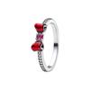 S925 silver new silver bow ring pink color black fashionable niche high-end women's jewelry