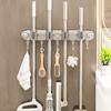 Self-Adhesive Suction Cup Mop Clamp Punch-free Mop Clip Rack Broom Mop Holder  Bathroom