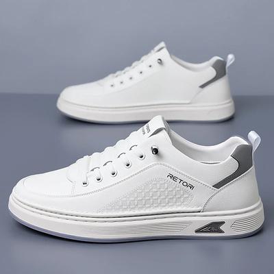 Aukštos Kokybės Vyriški Laisvalaikio Batai Odiniai Klasikiniai Balti Batai Vyrams Verslui Tenis Masculino Patogūs Suvarstomi Vyriški Bėgimo Sportbačiai